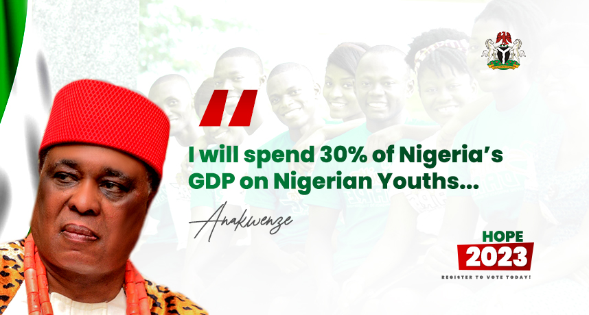 How Anakwenze plans to spend 30% of Nigerian GDP on Nigerian Youths